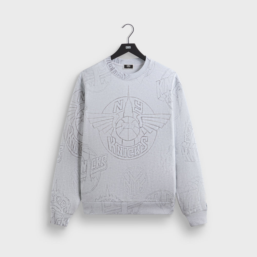 Kith for the New York Knicks Sketched Vintage Nelson Crewneck - Light | Kith Light Heather Grey