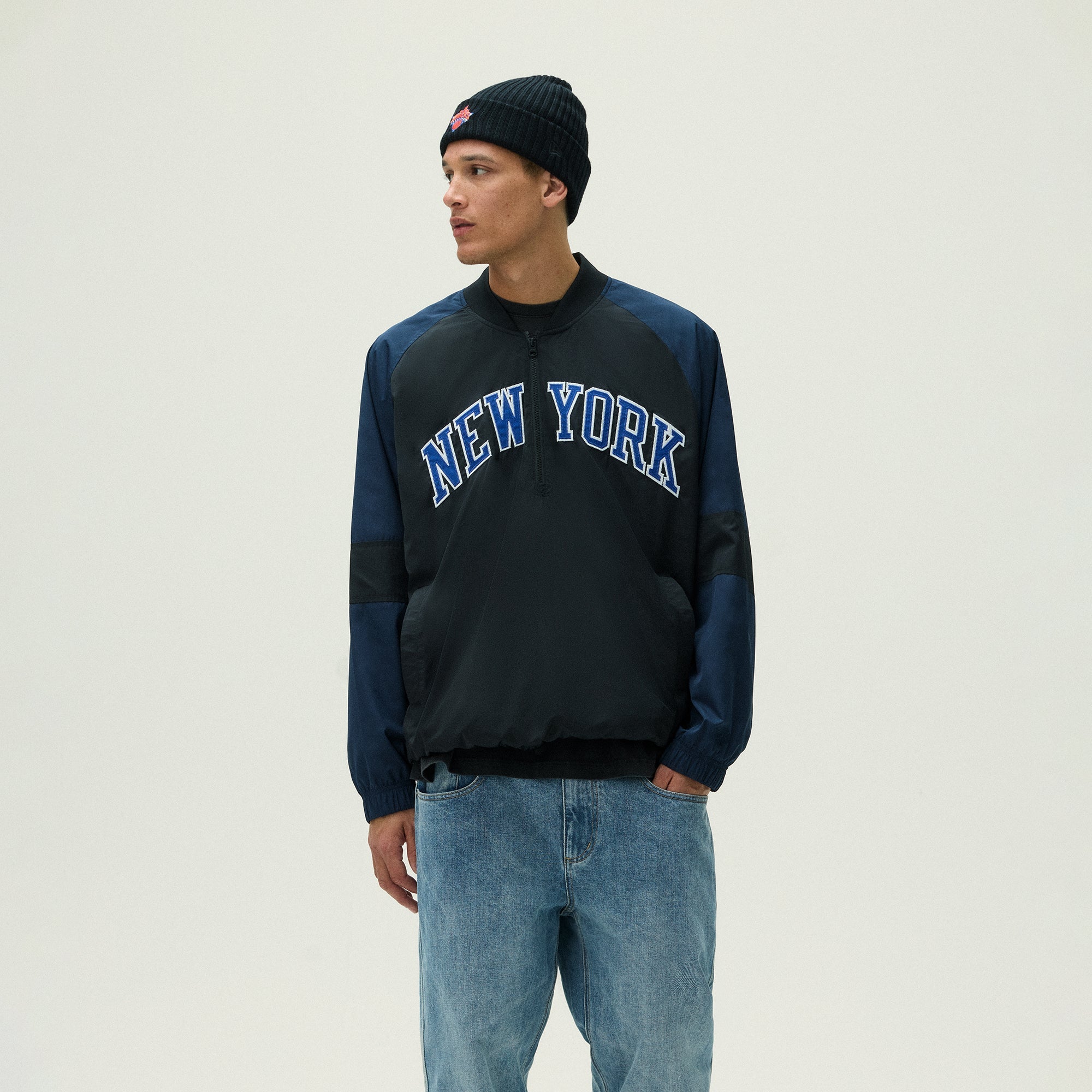 Kith for the New York Knicks Ball Nylon Quarter Zip - Black | Kith Black