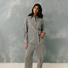 Kith Women Ora II Dobby Stripe Shirt - Black | Kith Black