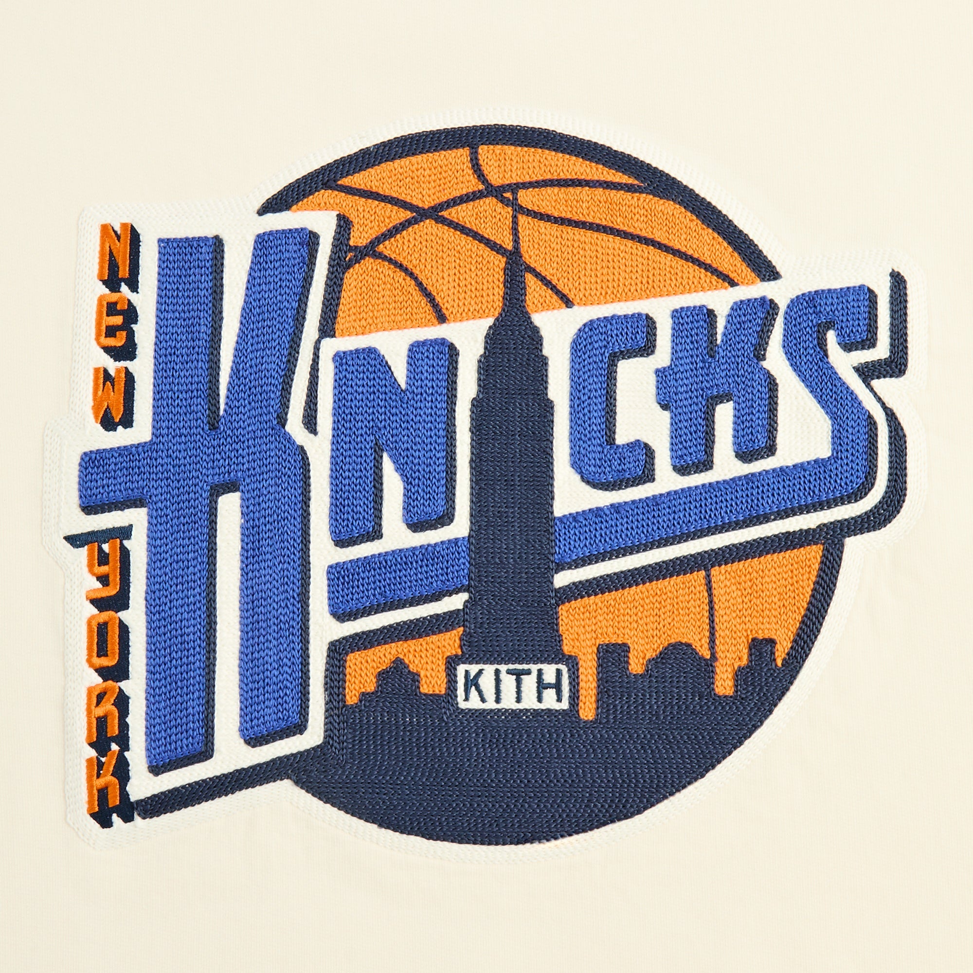 Kith for the New York Knicks City Vintage Nelson Crewneck - Sandrift | Kith Sandrift