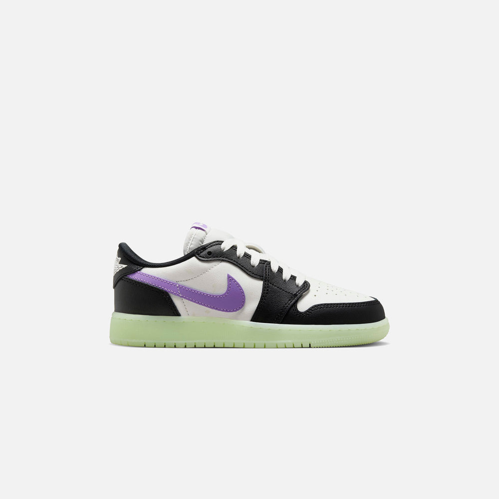 Jordan GS Air Jordan 1 Retro Low OG - Black / Black Raspberry / Volt T | Kith Black / Black Raspberry / Volt Tint