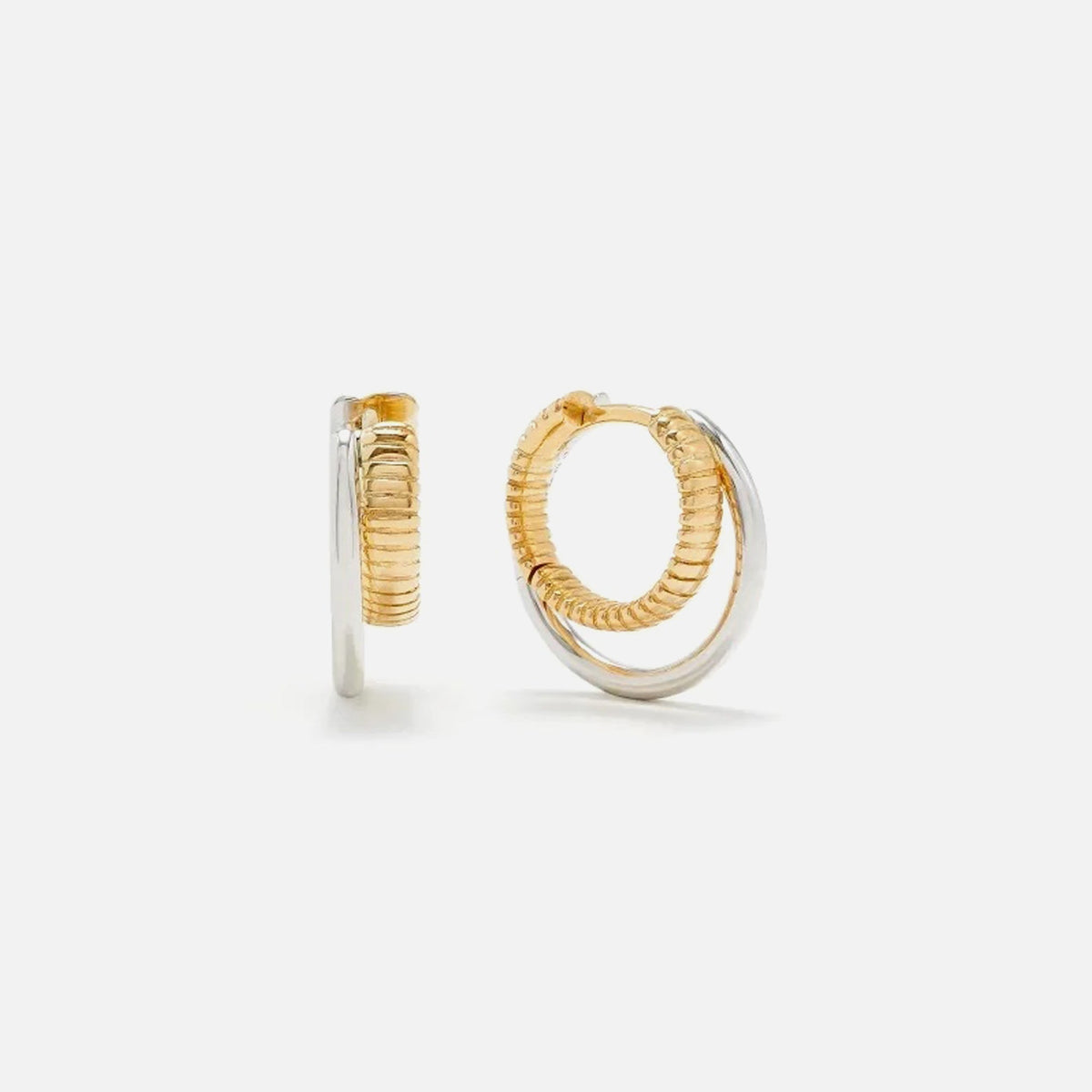 Yvonne Leon Two Tone Mini Hoop Earrings - Gold / Silver | Kith Gold / Silver