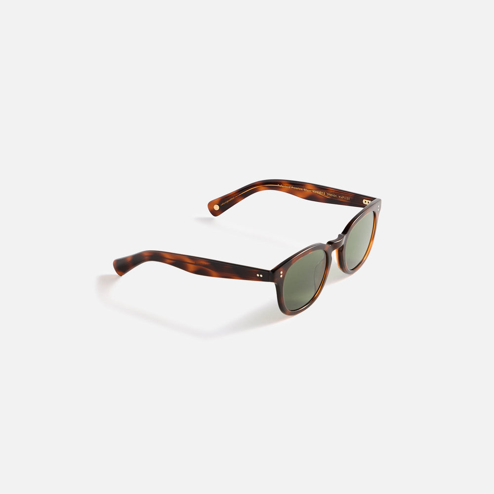 Garrett Leight Kinney II Sunglass - Spotted Brown Shell / Semi Flat Pu | Kith Spotted Brown Shell / Semi Flat Pure Green Polar
