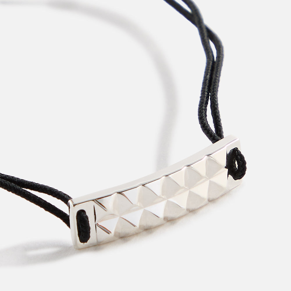 Le Gramme 5 Grammes Pyramid Cord Polished - Black / Silver | Kith Black / Silver