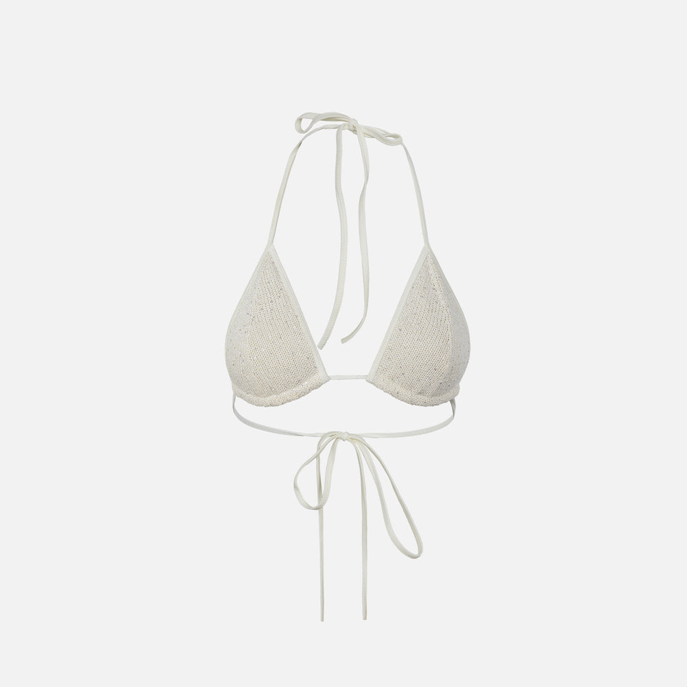 Asta Resort Lio Bikini Top - Ivory Sequin | Kith Ivory Sequin