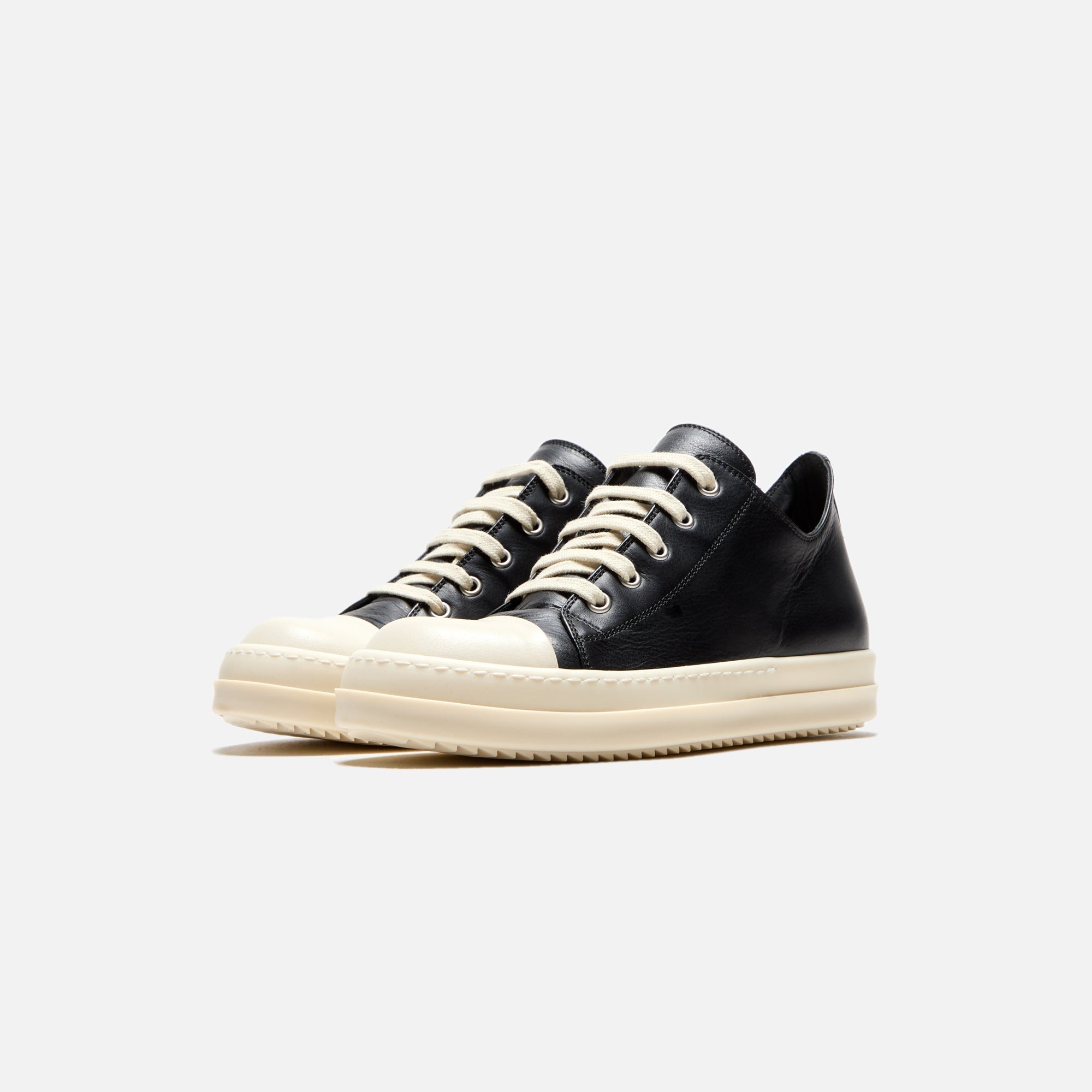 Rick Owens Kids Scarpe Pelle Low Sneakers - Black / Milk / Milk | Kith Black / Milk / Milk
