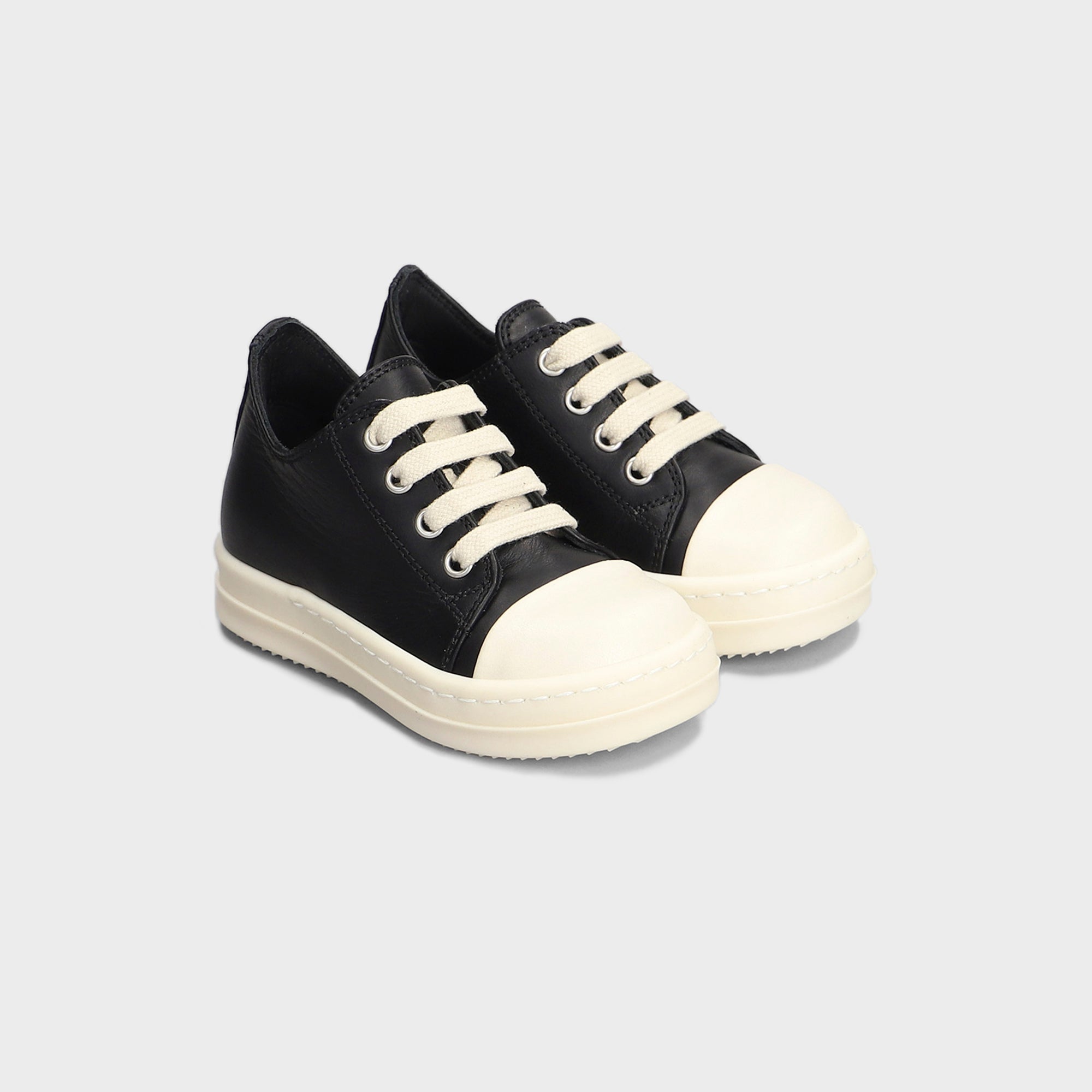 Rick Owens Kids Vintage Sneakers - Pelle Black / Milk / Milk | Kith Pelle Black / Milk / Milk