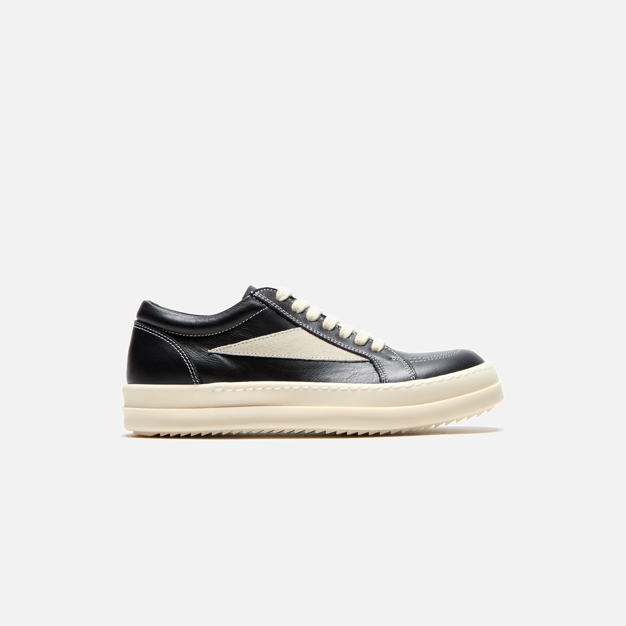 Rick Owens Kids Scarpe Pelle Vintage Sneakers - Black / Milk / Milk | Kith Black / Milk / Milk