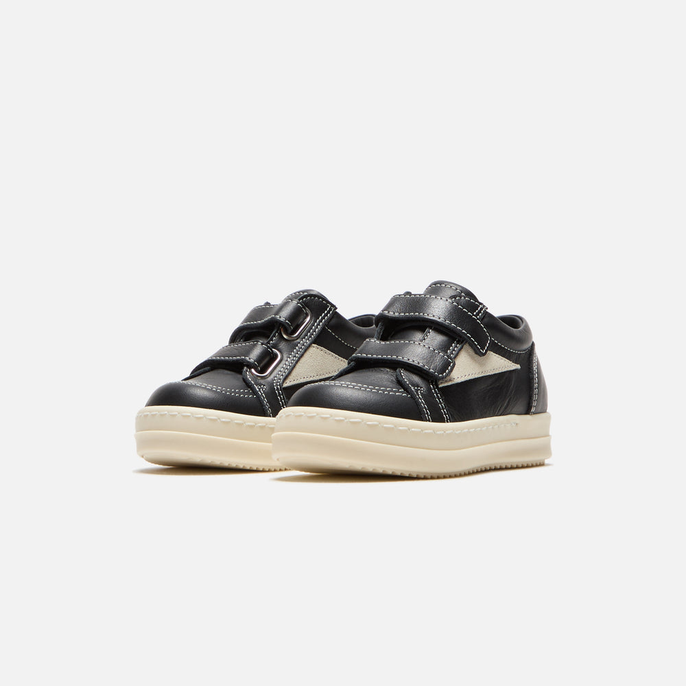 Rick Owens Baby Vintage Sneakers - Scarpe In Pelle Black / Milk / Milk | Kith Scarpe In Pelle Black / Milk / Milk