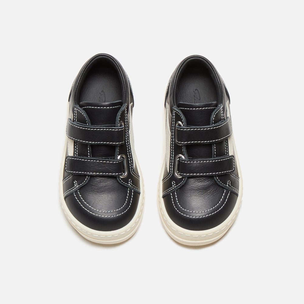Rick Owens Baby Vintage Sneakers - Scarpe In Pelle Black / Milk / Milk | Kith Scarpe In Pelle Black / Milk / Milk