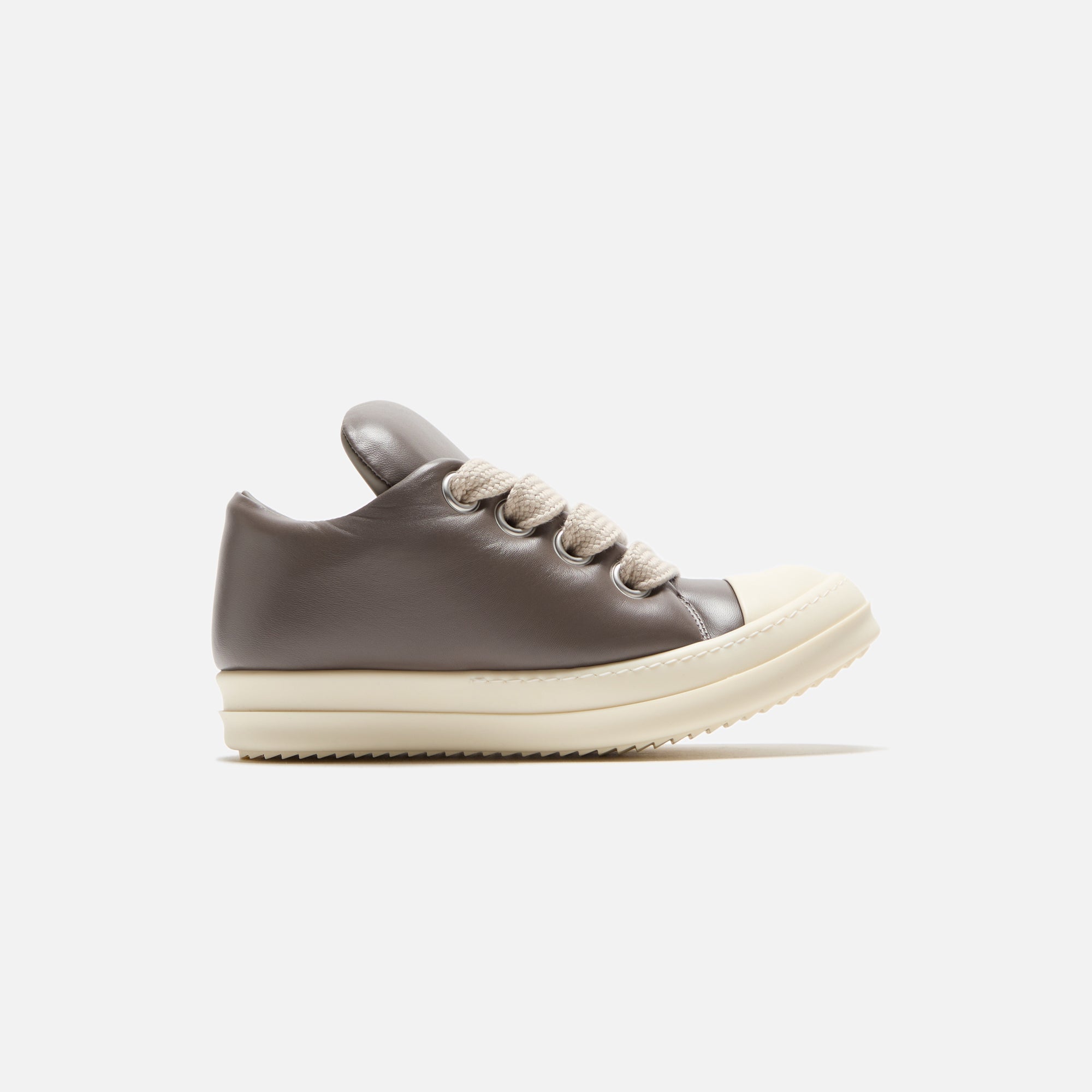 Rick Owens Scarpe in Pelle Jumbo Laced Padded Low Sneakers - Dark Dust | Kith Dark Dust / Milk