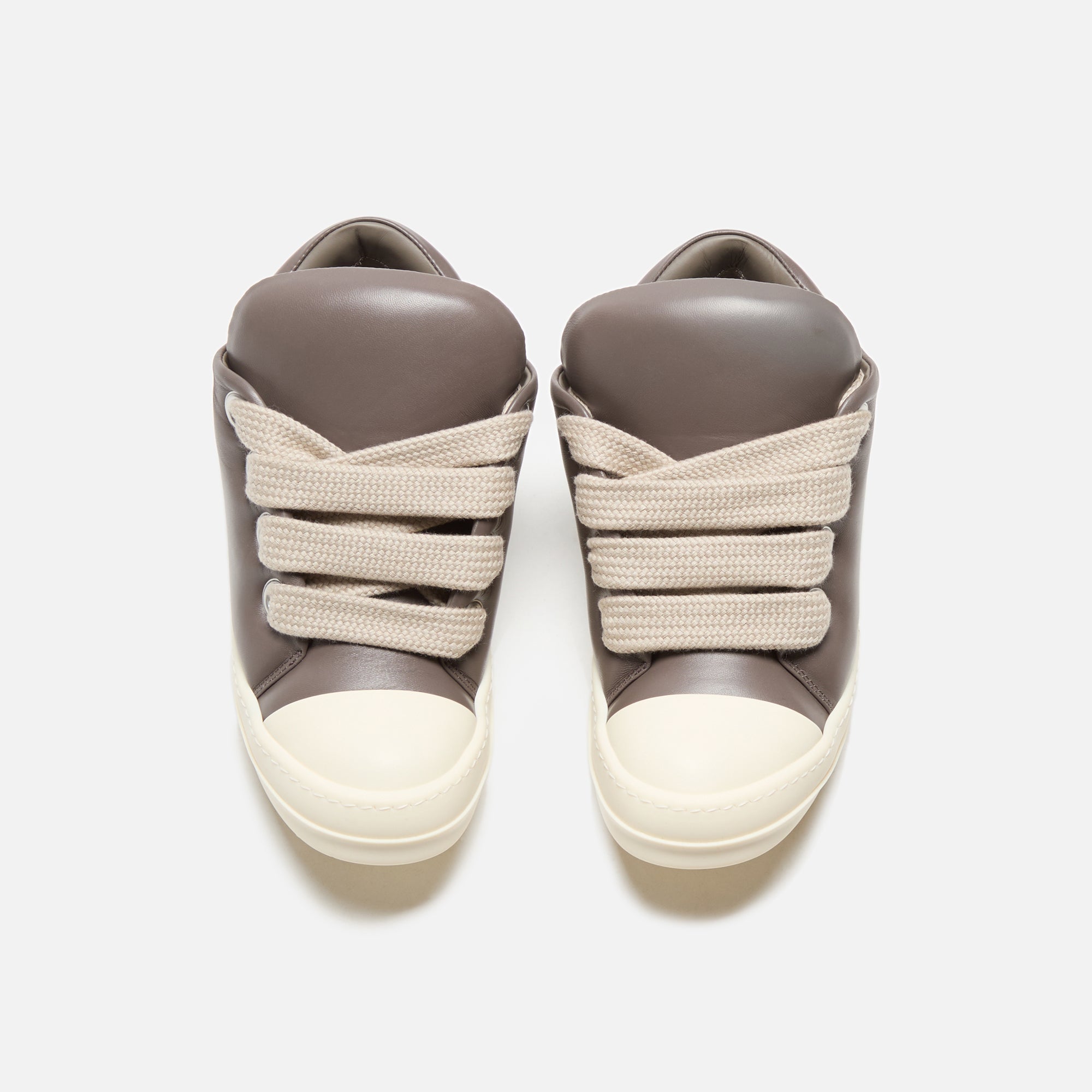 Rick Owens Scarpe in Pelle Jumbo Laced Padded Low Sneakers - Dark Dust | Kith Dark Dust / Milk