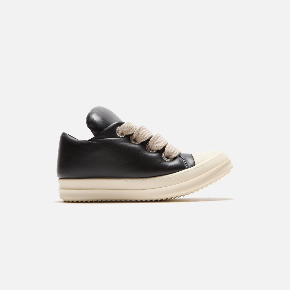 Rick Owens Scarpe in Pelle Jumbo Laced Padded Low Sneakers - Black / M | Kith Black / Milk