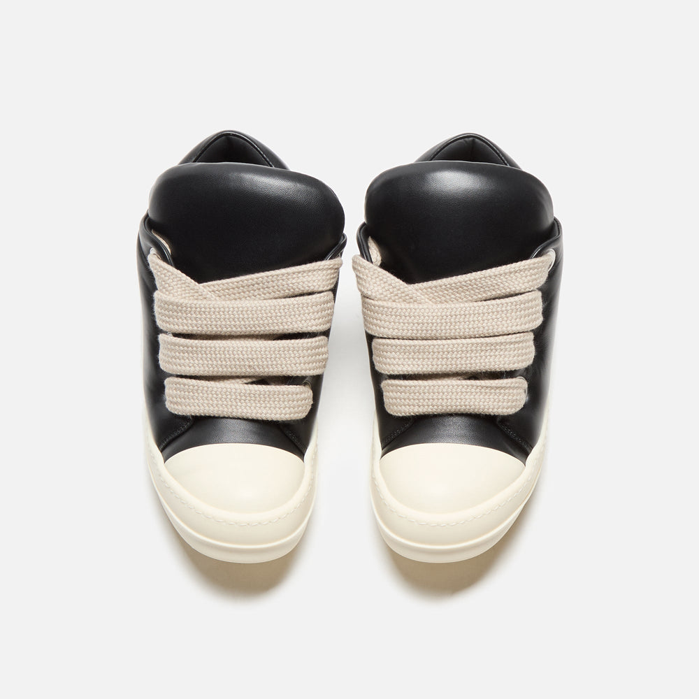 Rick Owens Scarpe in Pelle Jumbo Laced Padded Low Sneakers - Black / M | Kith Black / Milk