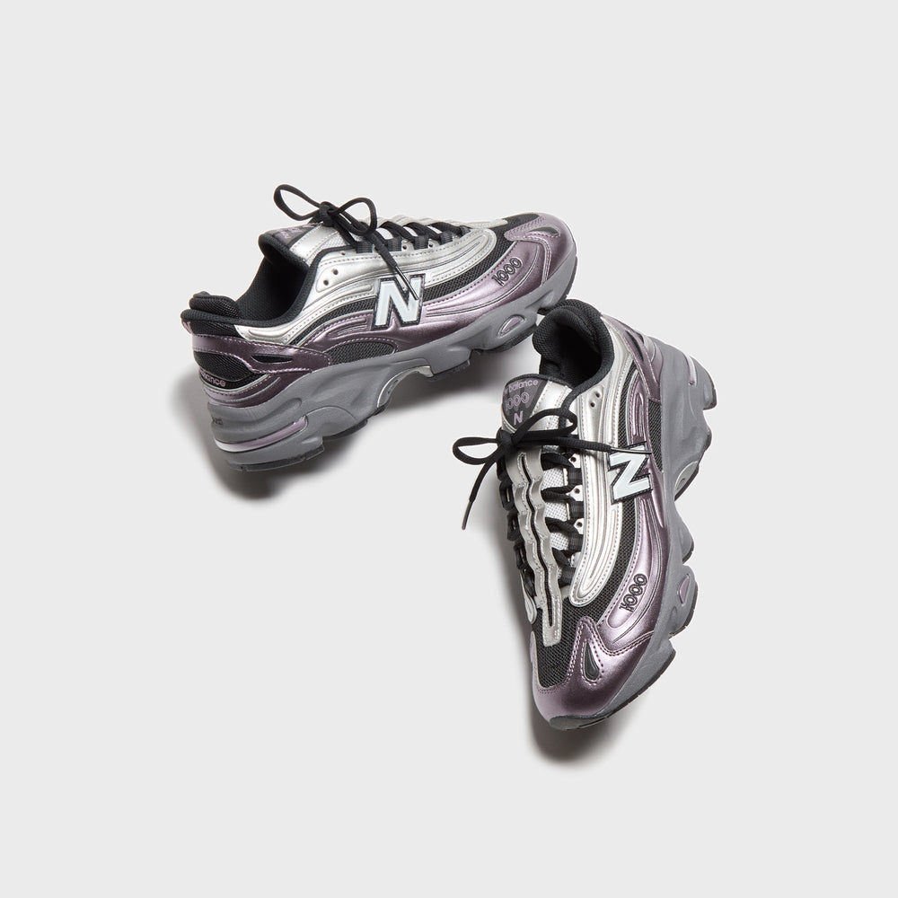 New Balance M1000 - Metallic Silver / Dark Ice Wine / Black | Kith Metallic Silver / Dark Ice Wine / Black