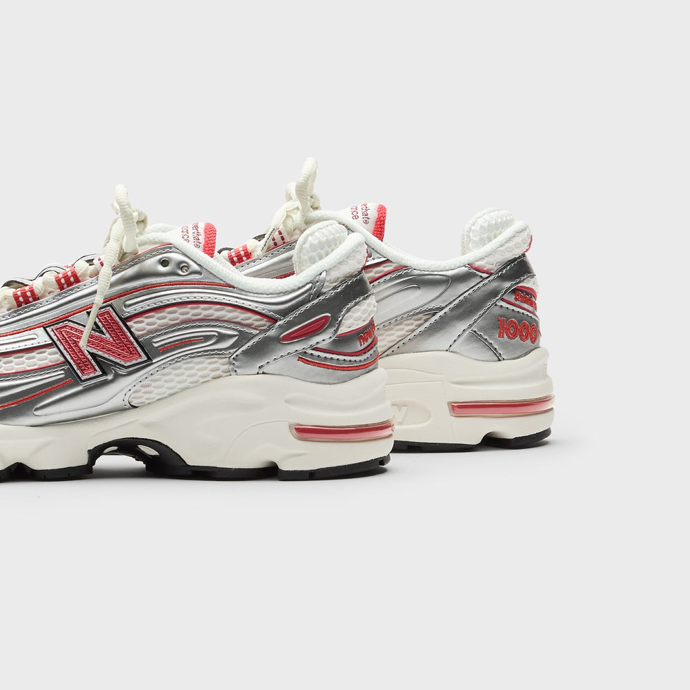 New Balance x This is Never That M1000 - Metallic Silver / Red | Kith Metallic Silver / Red