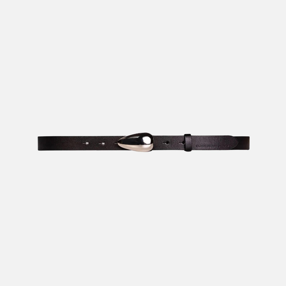 Black Suede Studio Bean Leather Belt - Black | Kith Black