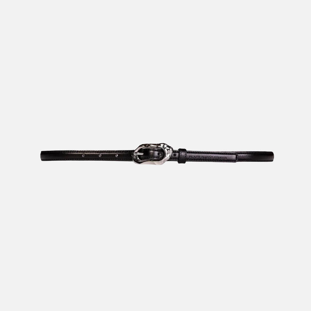 Black Suede Studio Greca Leather Belt - Black | Kith Black