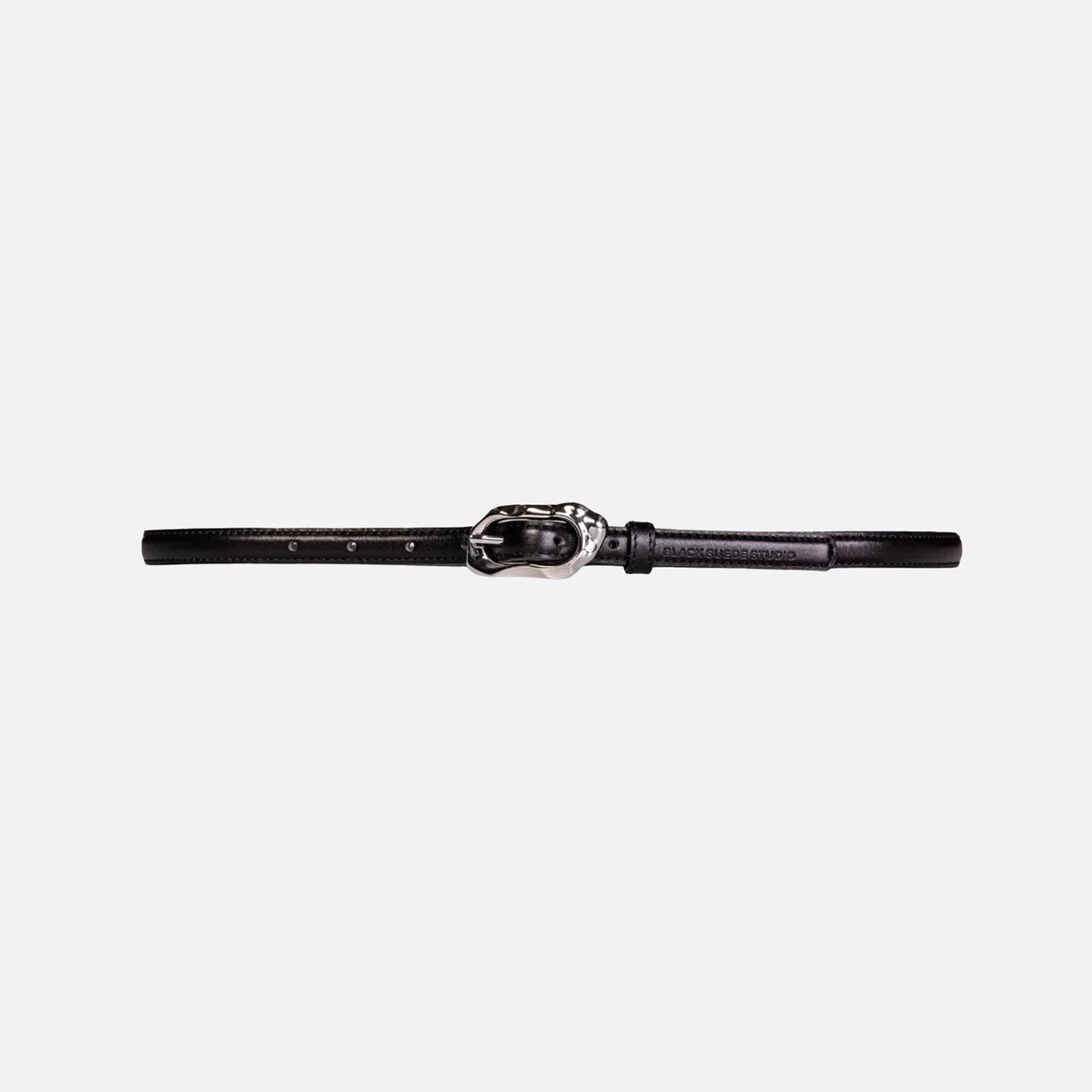 Black Suede Studio Greca Leather Belt - Black | Kith Black