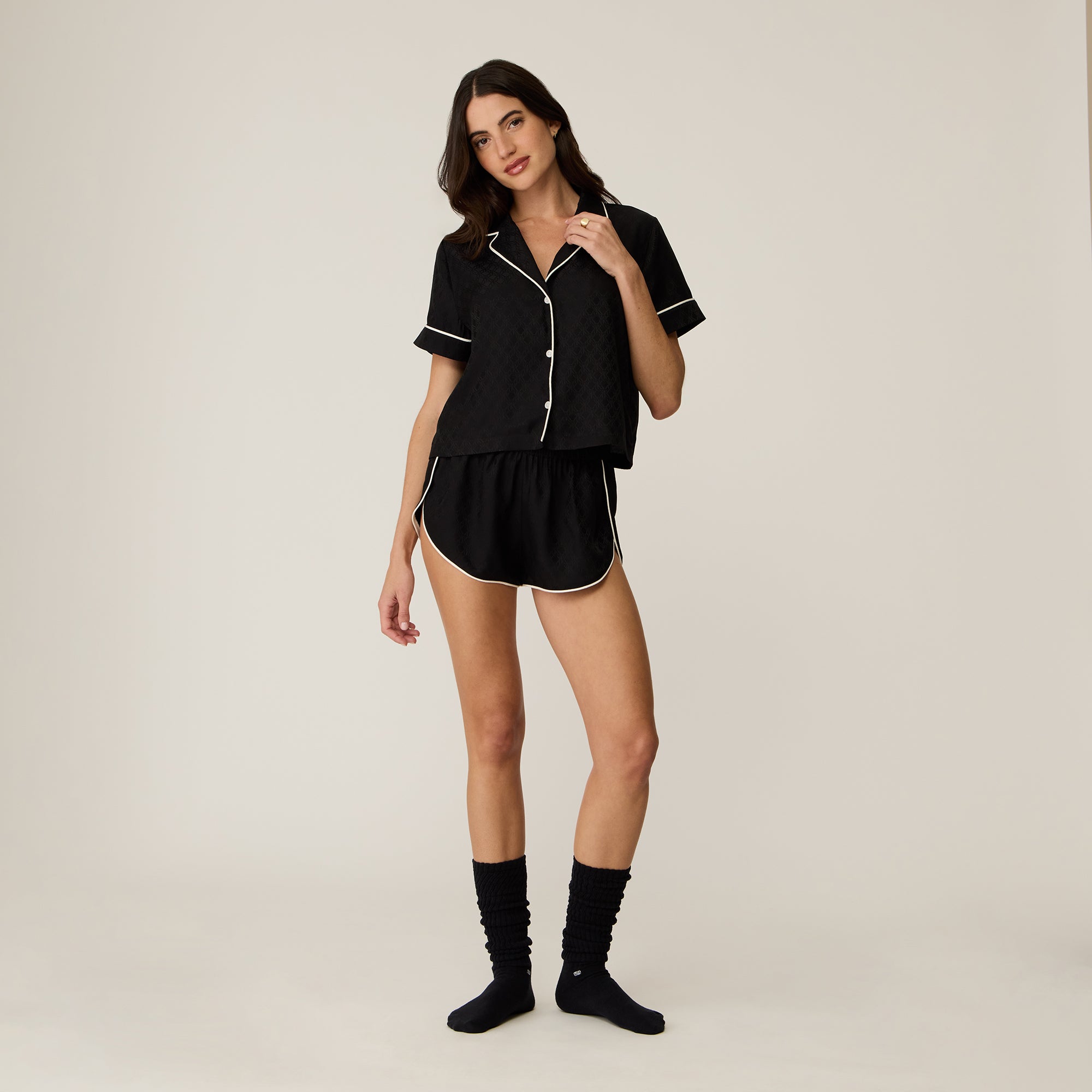 Kith Women Crest Monogram Pajama Set - Black | Kith Black
