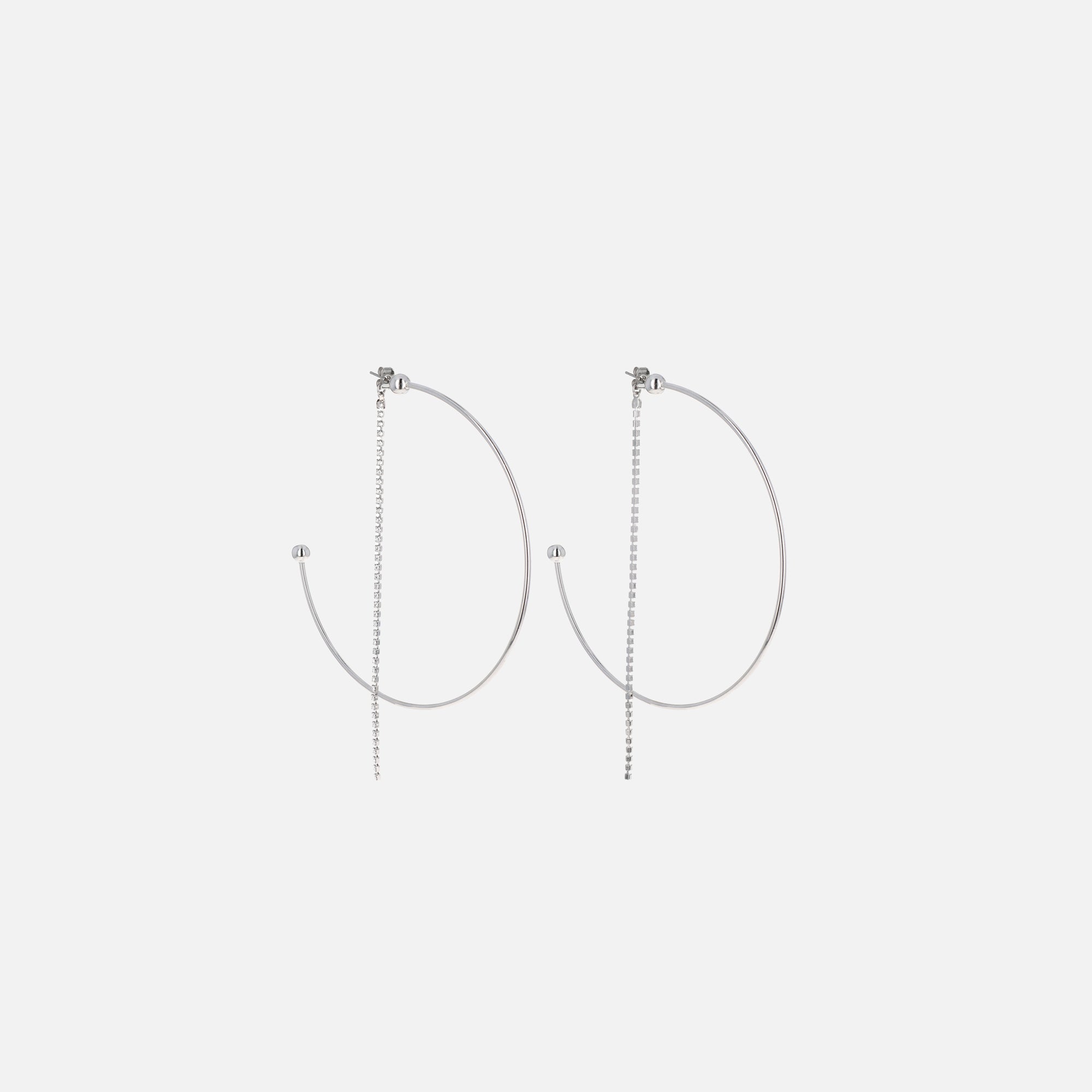 Justine Clenquet Justin Crystal Earring - Palladium | Kith Palladium