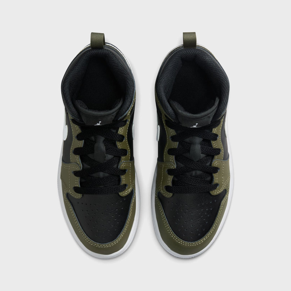 Jordan PS Air Jordan 1 Mid - Black / Medium Olive | Kith Black / Medium Olive
