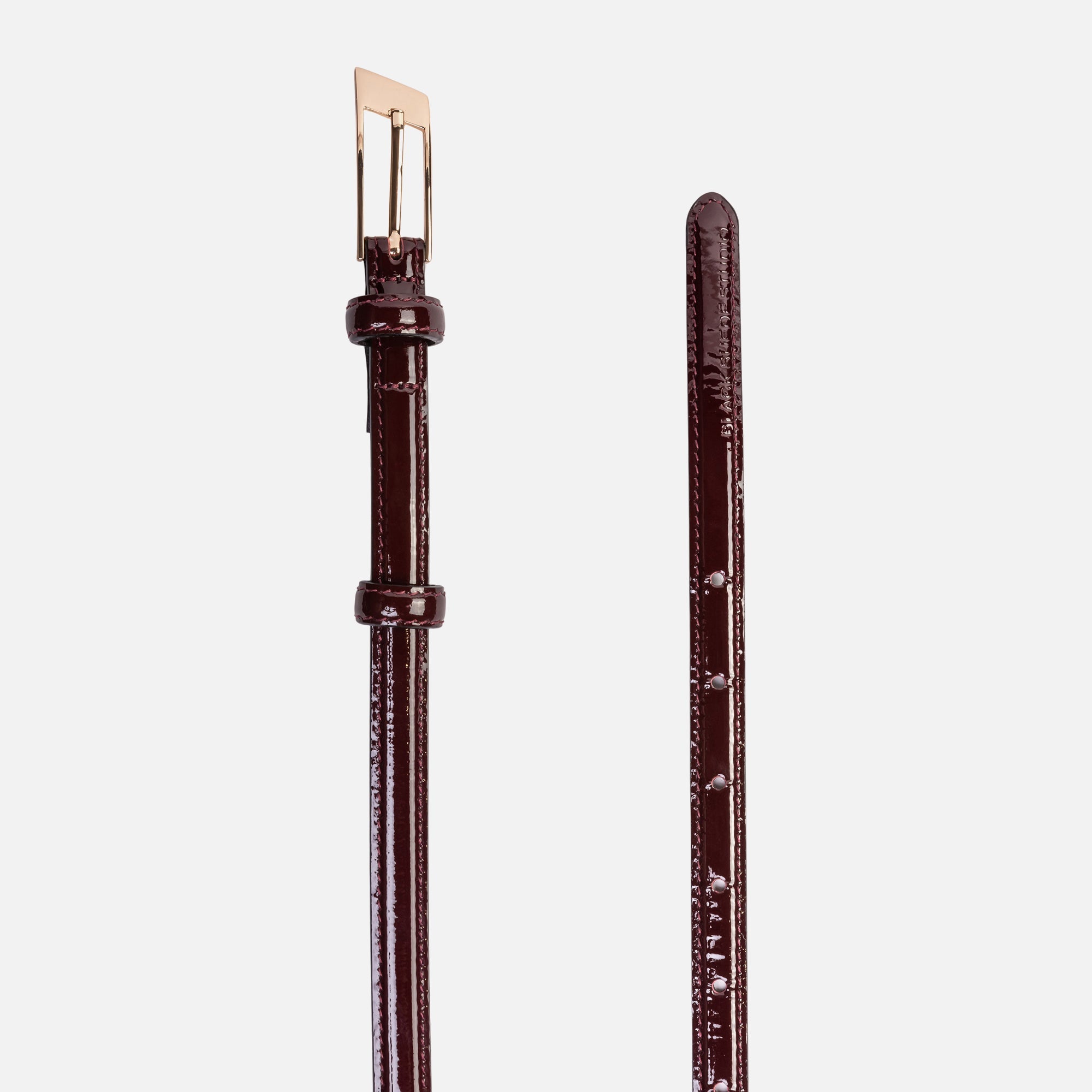 Black Suede Studio Slanted Belt - Raisin / Gold Hardware | Kith Raisin / Gold Hardware