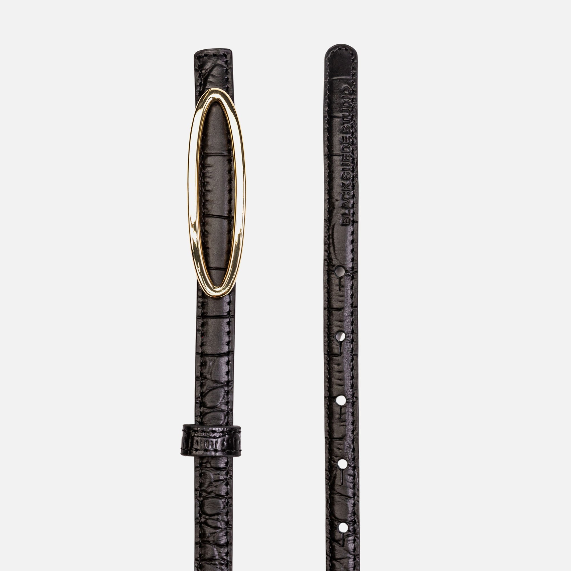 Black Suede Studio Melodie Belt - Black / Gold Hardware | Kith Black / Gold Hardware