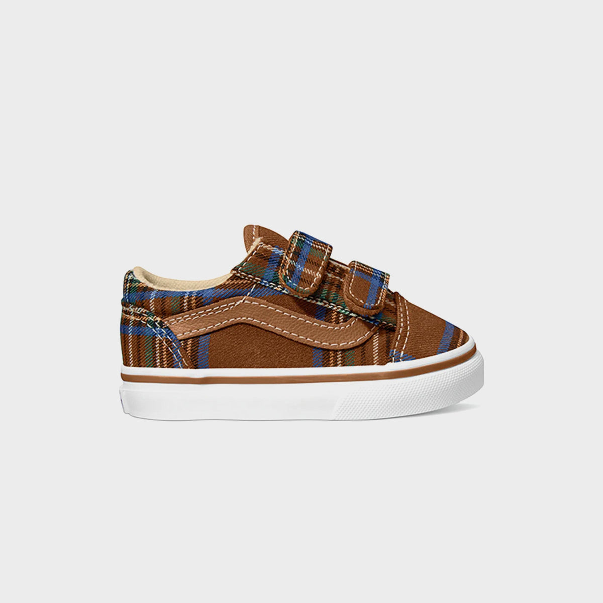 VANS TD Old Skool V Plaid - Brown / Blue | Kith Brown / Blue