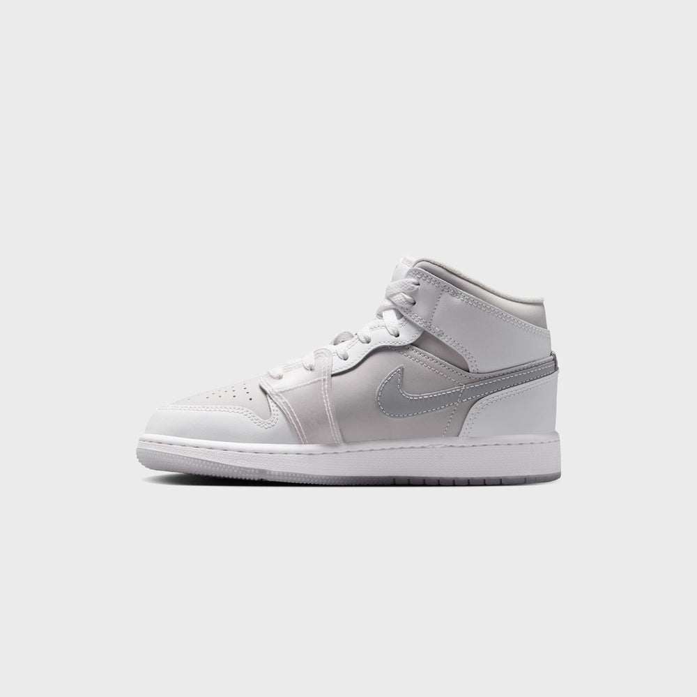 Jordan Air Jordan 1 Mid SE - Summit White / Metallic Silver | Kith Summit White / Metallic Silver