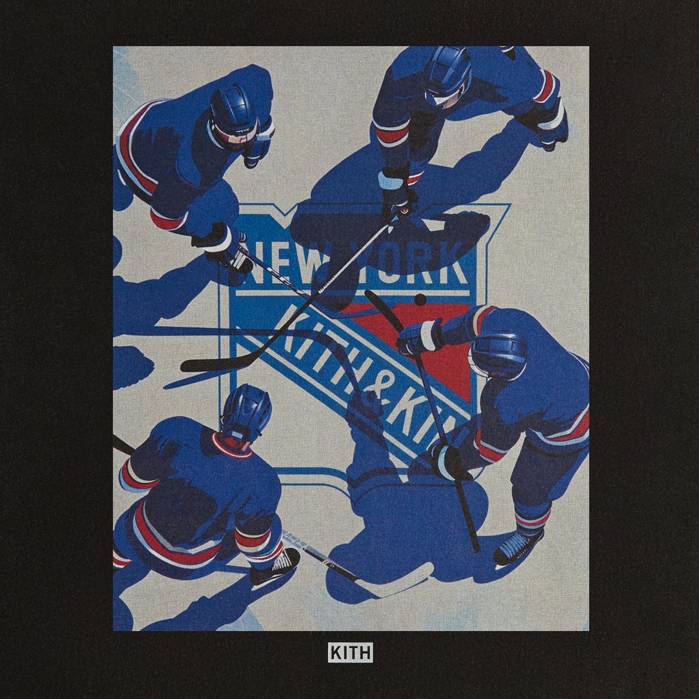 Kith for the New York Rangers on Ice Vintage Tee - Black | Kith Black