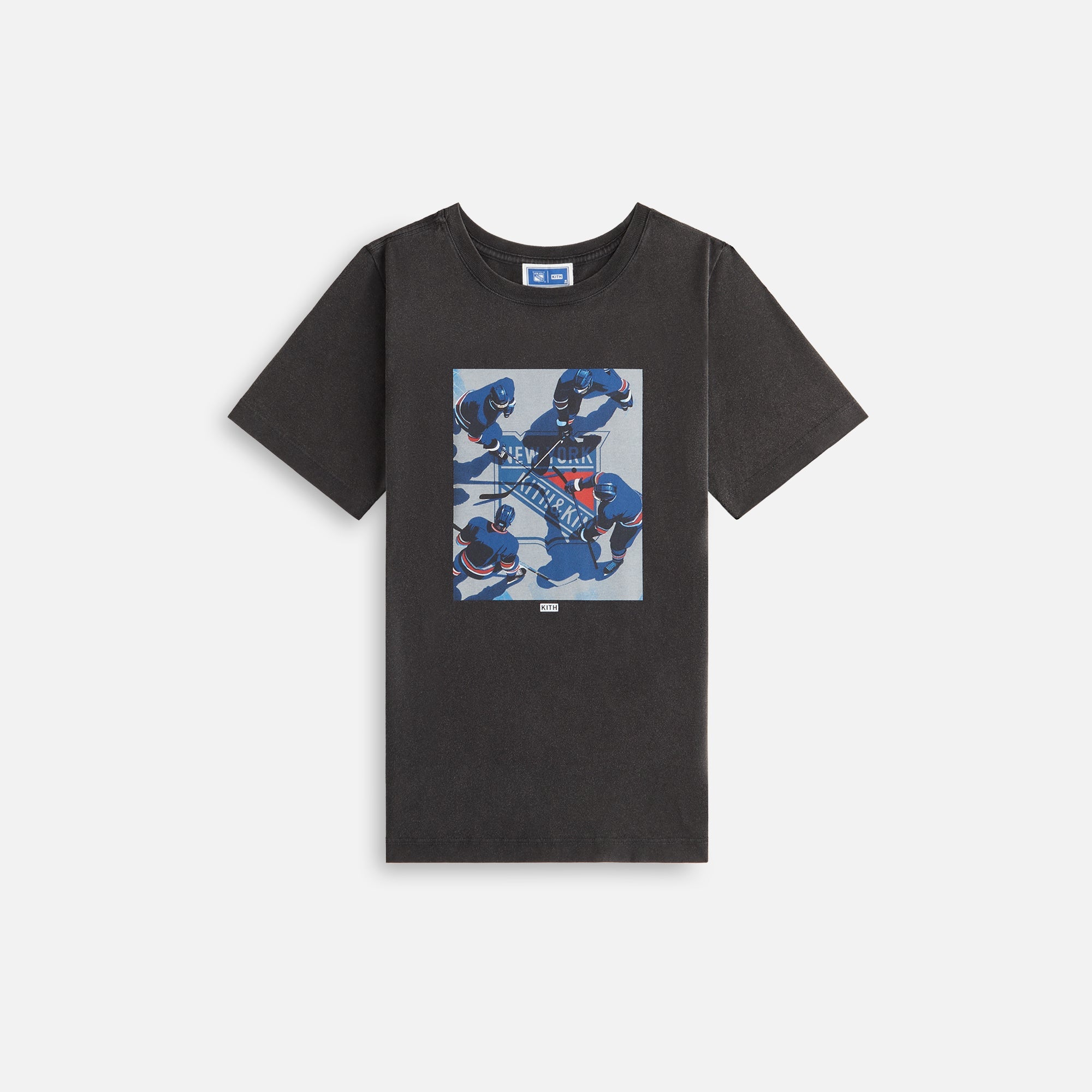 Kith Kids for the New York Rangers On Ice Vintage Tee - Black | Kith Black
