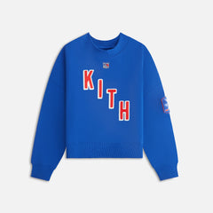 Kith Kids for the New York Rangers Skewed Nelson Crewneck - Cyclone | Kith Cyclone
