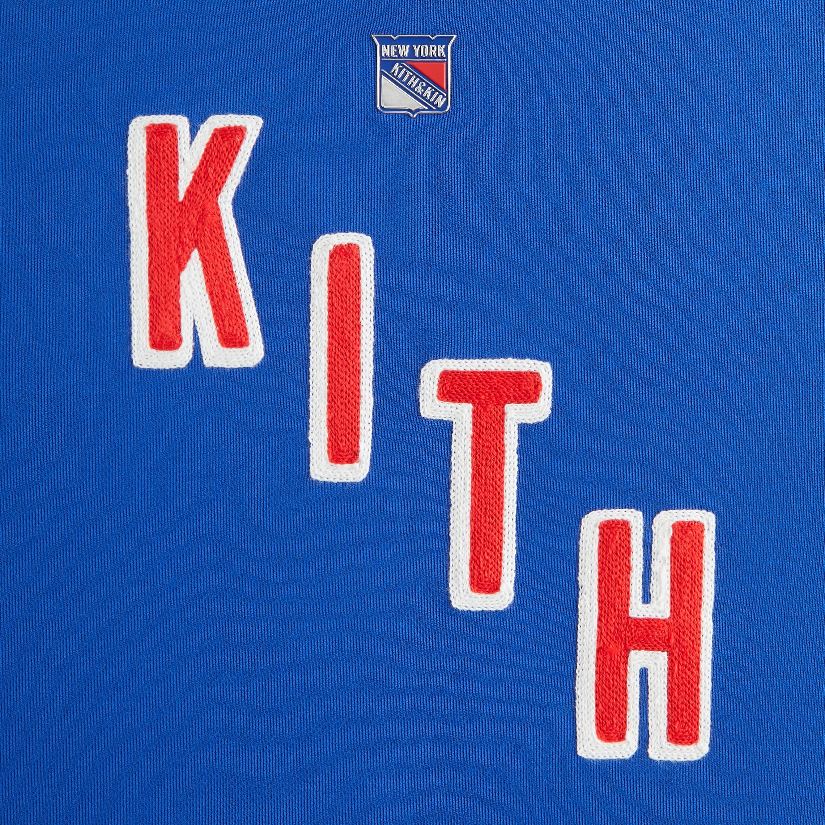 Kith Kids for the New York Rangers Skewed Nelson Crewneck - Cyclone | Kith Cyclone