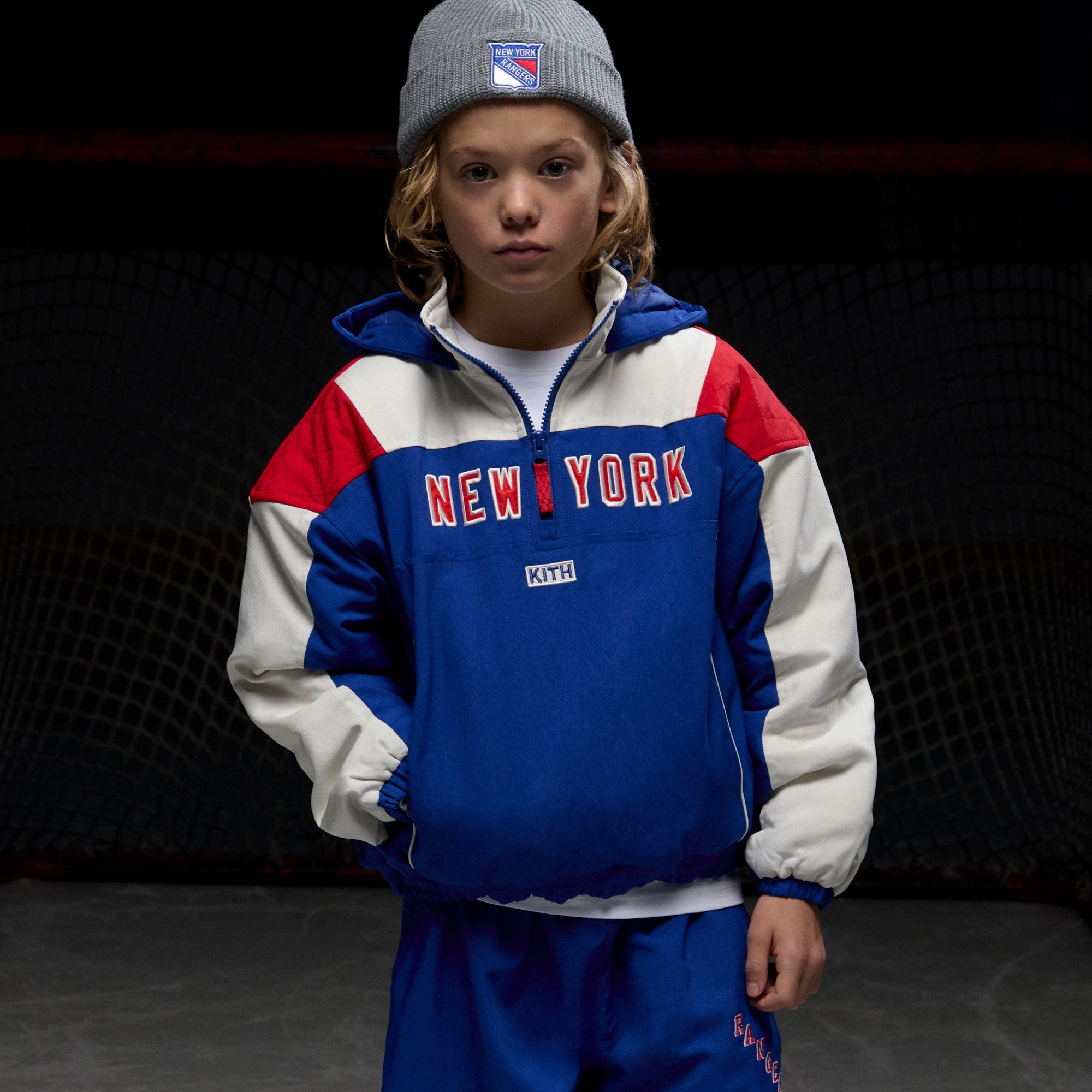 Kith Kids & '47 for the New York Rangers Brand Mia Beanie - Light Heat | Kith Light Heather Grey