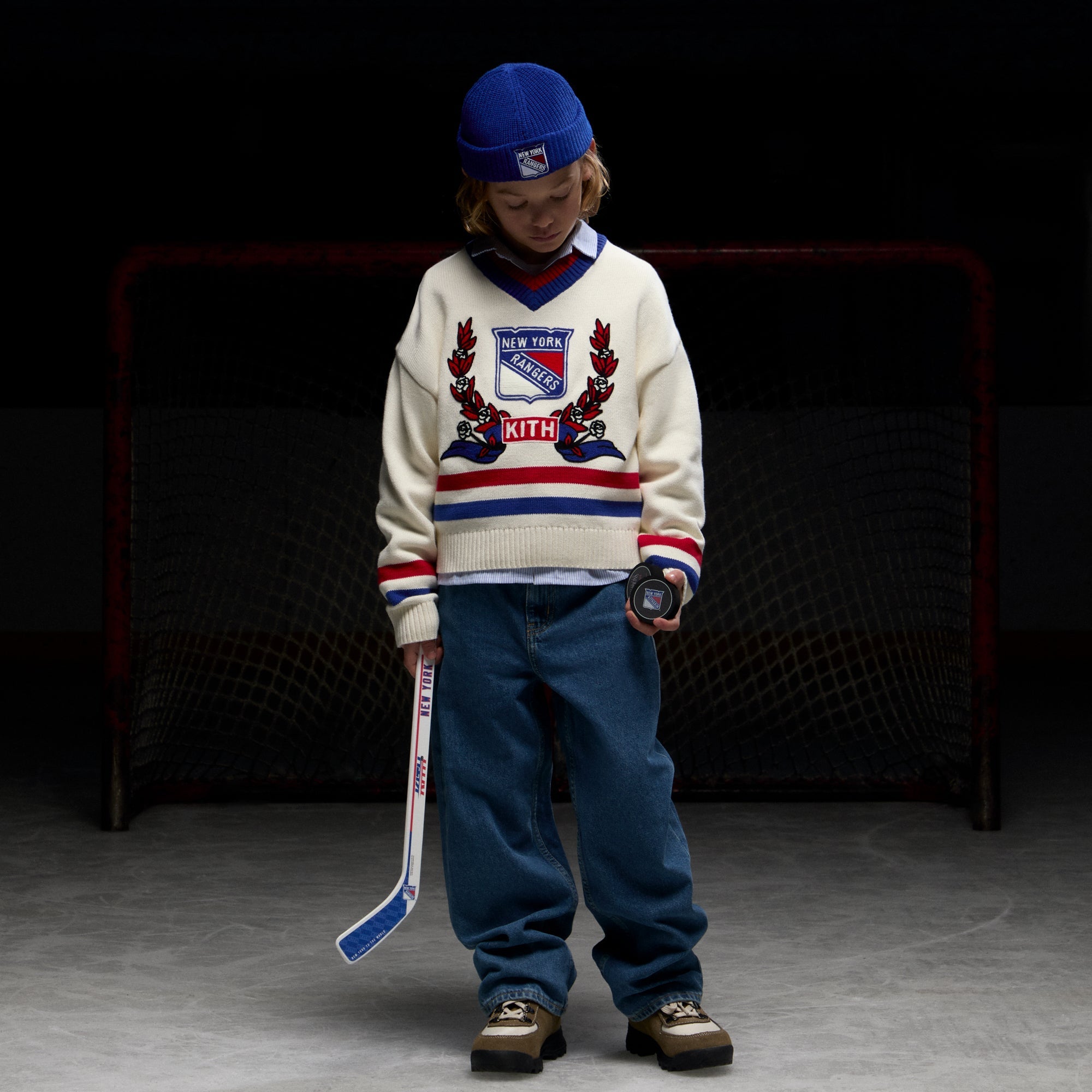 Kith Kids & '47 for the New York Rangers Brand Mia Beanie - Cyclone | Kith Cyclone
