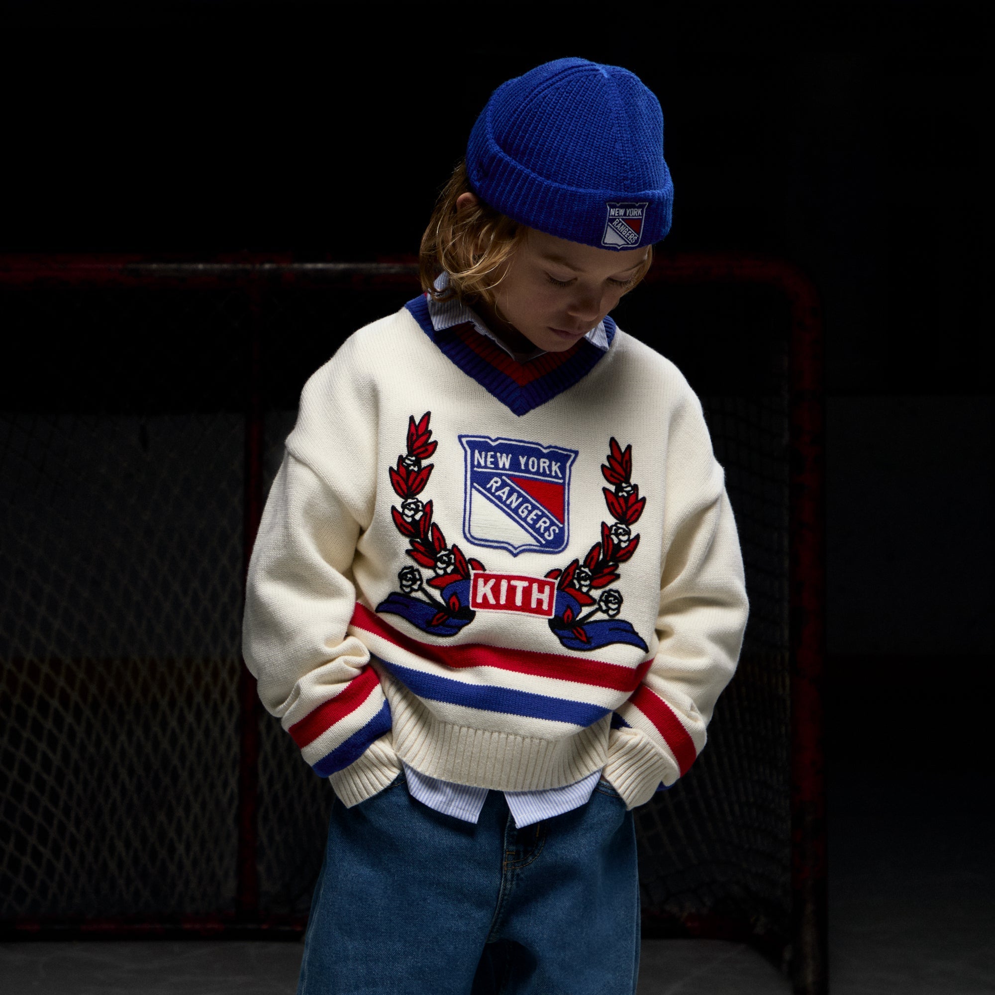 Kith Kids & '47 for the New York Rangers Brand Mia Beanie - Cyclone | Kith Cyclone