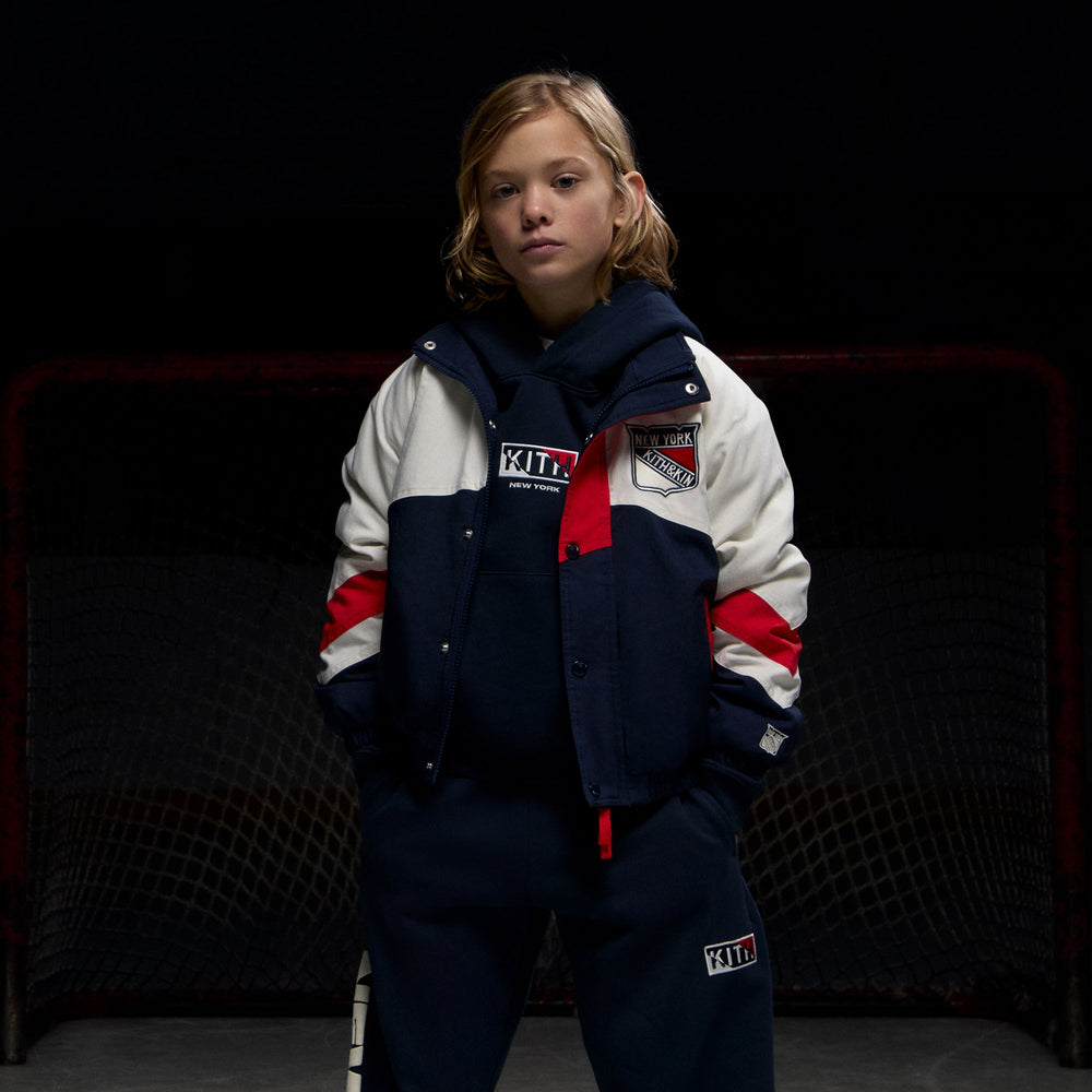 Kith Kids for the New York Rangers Nylon Padded Jacket - Nocturnal | Kith Nocturnal