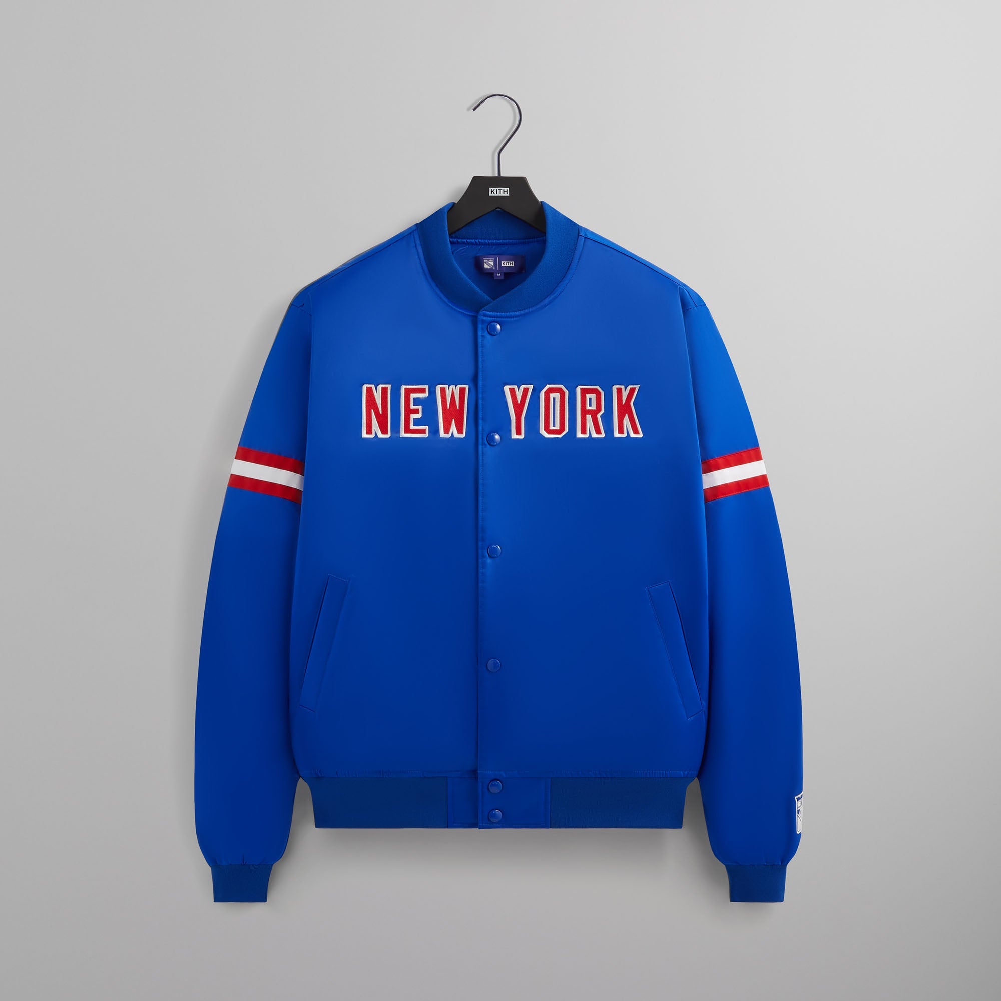 Kith for the New York Rangers Satin Bomber Jacket - Cyclone | Kith Cyclone