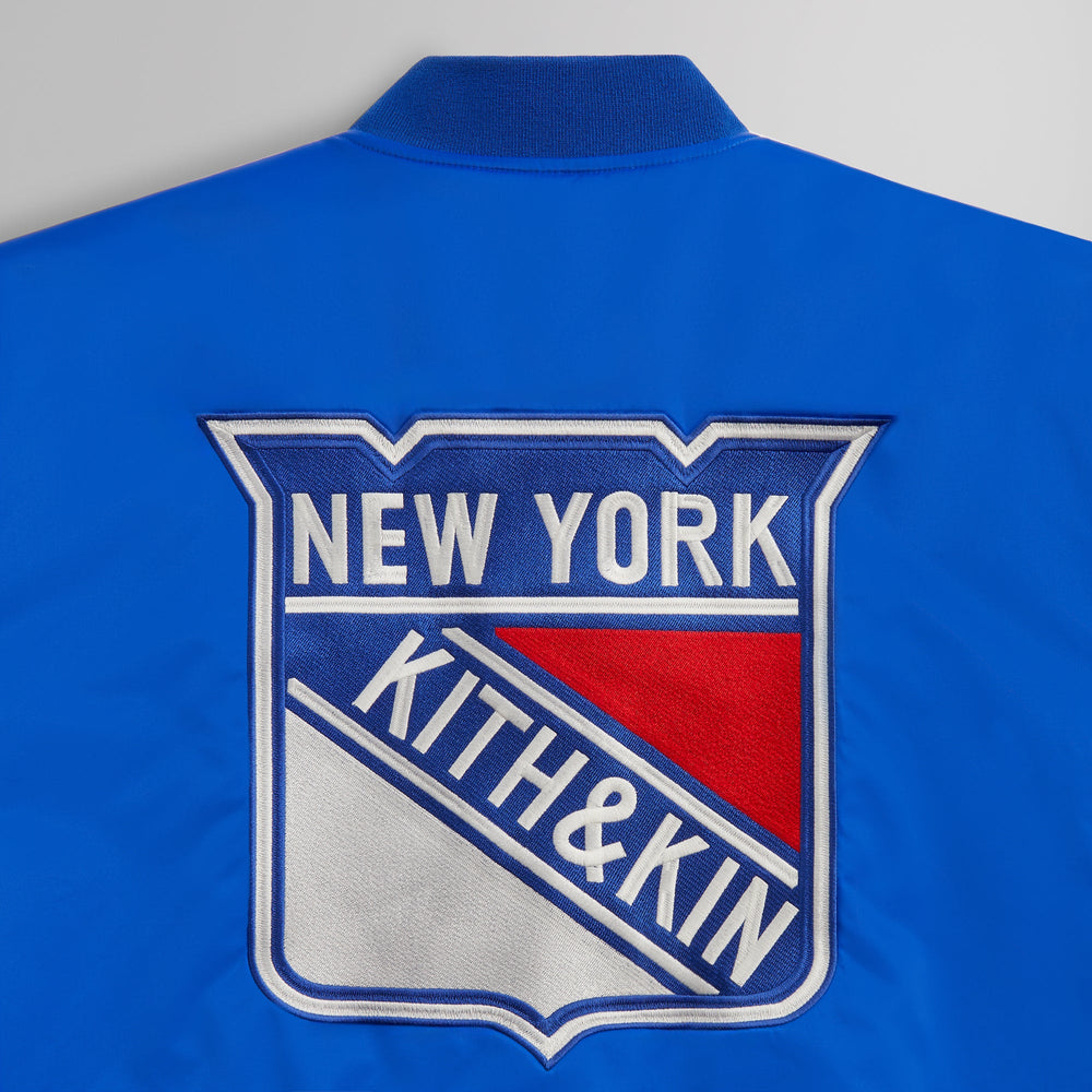 Kith for the New York Rangers Satin Bomber Jacket - Cyclone | Kith Cyclone