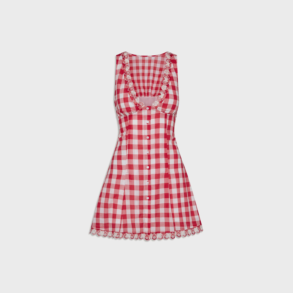 Frankies Bikinis Farm Gauze Mini Dress - Malibu Picnic | Kith Malibu Picnic