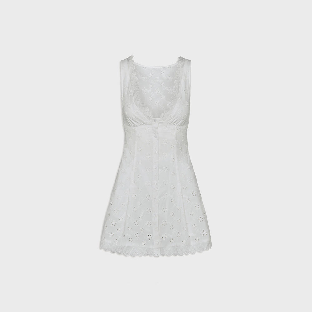 Frankies Bikinis x Bella Hadid Farm Eyelet Mini Dress - Salt Air Eyele | Kith Salt Air Eyelet