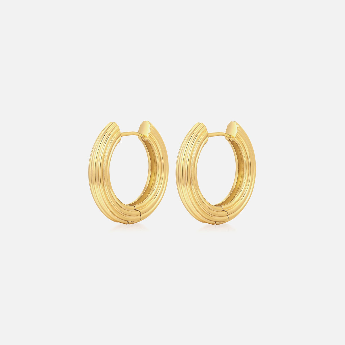 Luv AJ The Ridged Amalfi Hinge Hoops - Gold | Kith Gold