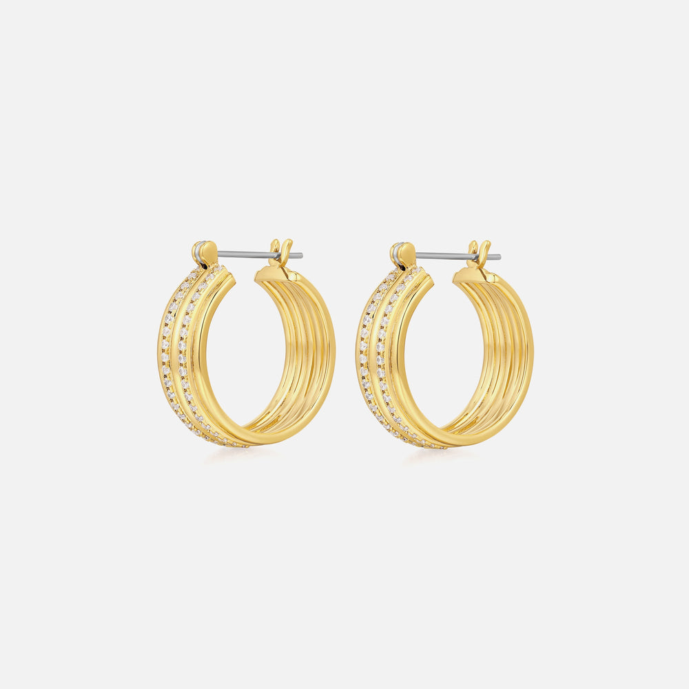 Luv AJ The Ridged Positano Hoops - Gold | Kith Gold