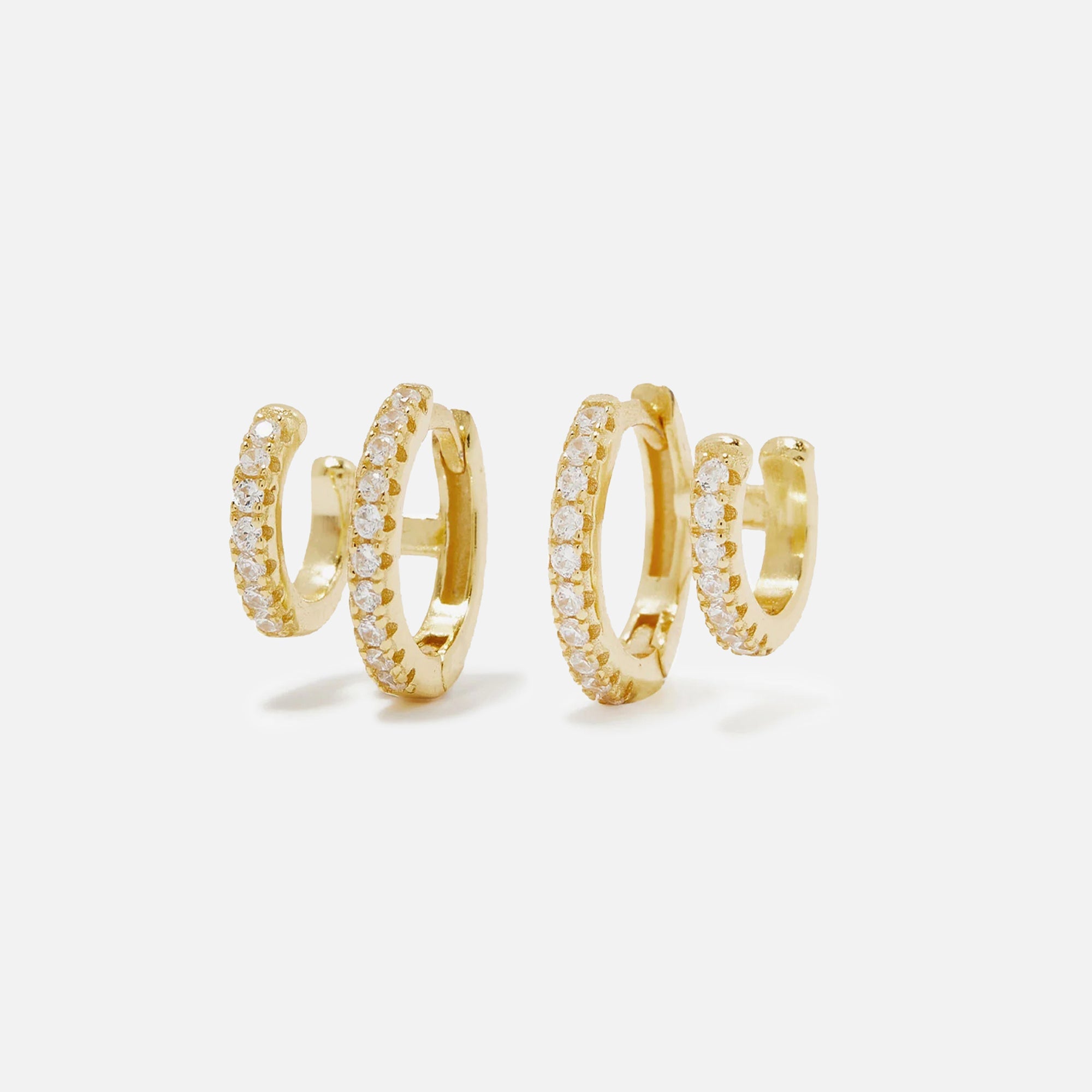 SHASHI Katerina Double Earrings - Gold | Kith Gold