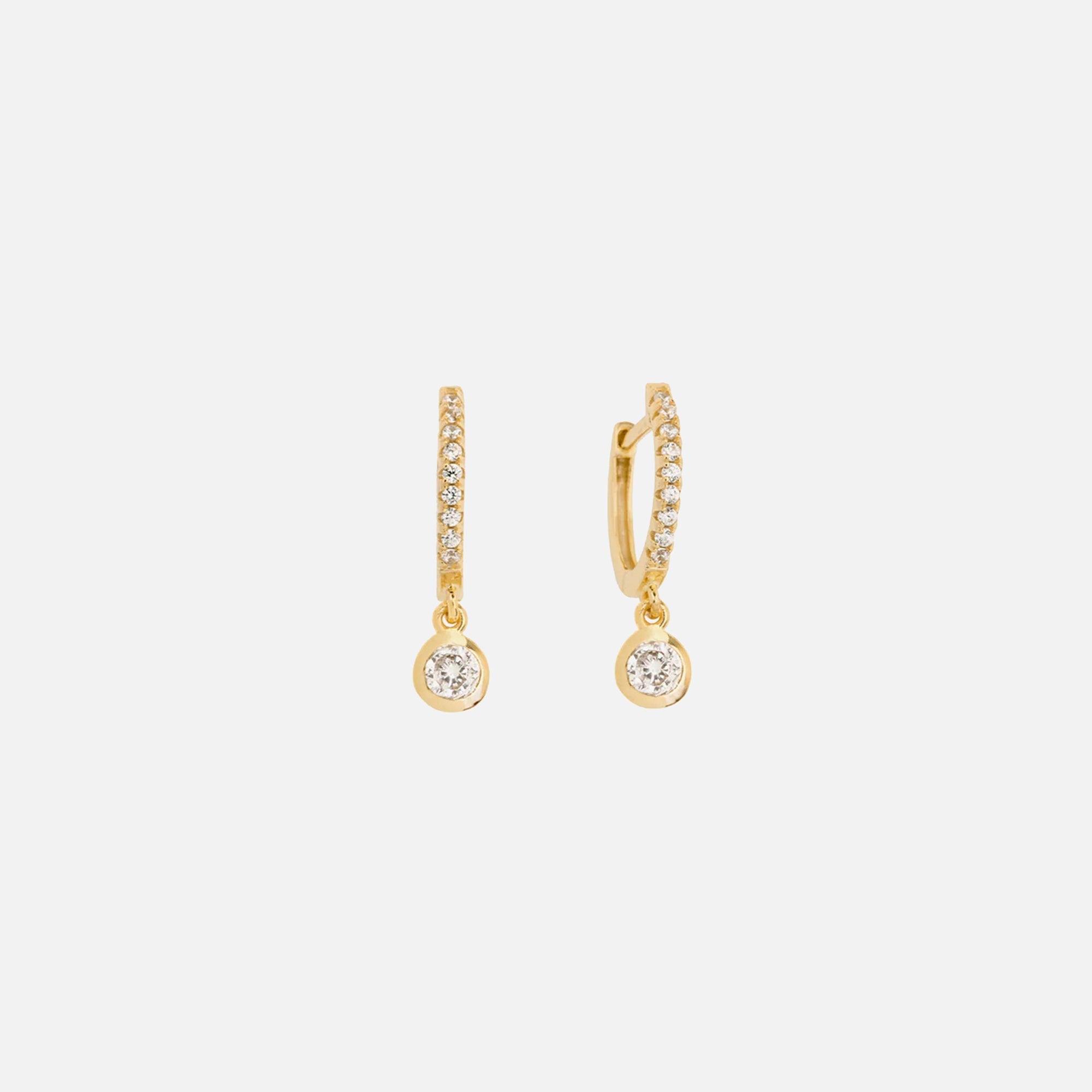 SHASHI Bezel Pave Huggie - Gold | Kith Gold