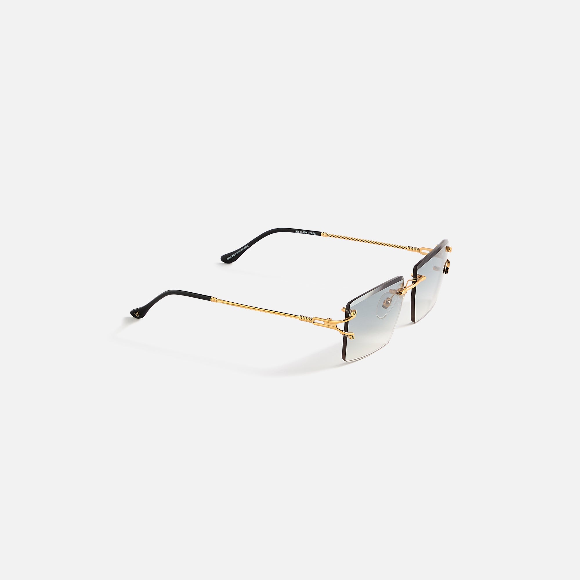 Vintage Frames Icon Drill Mount 24kt Yellow Gold - Blue | Kith Blue