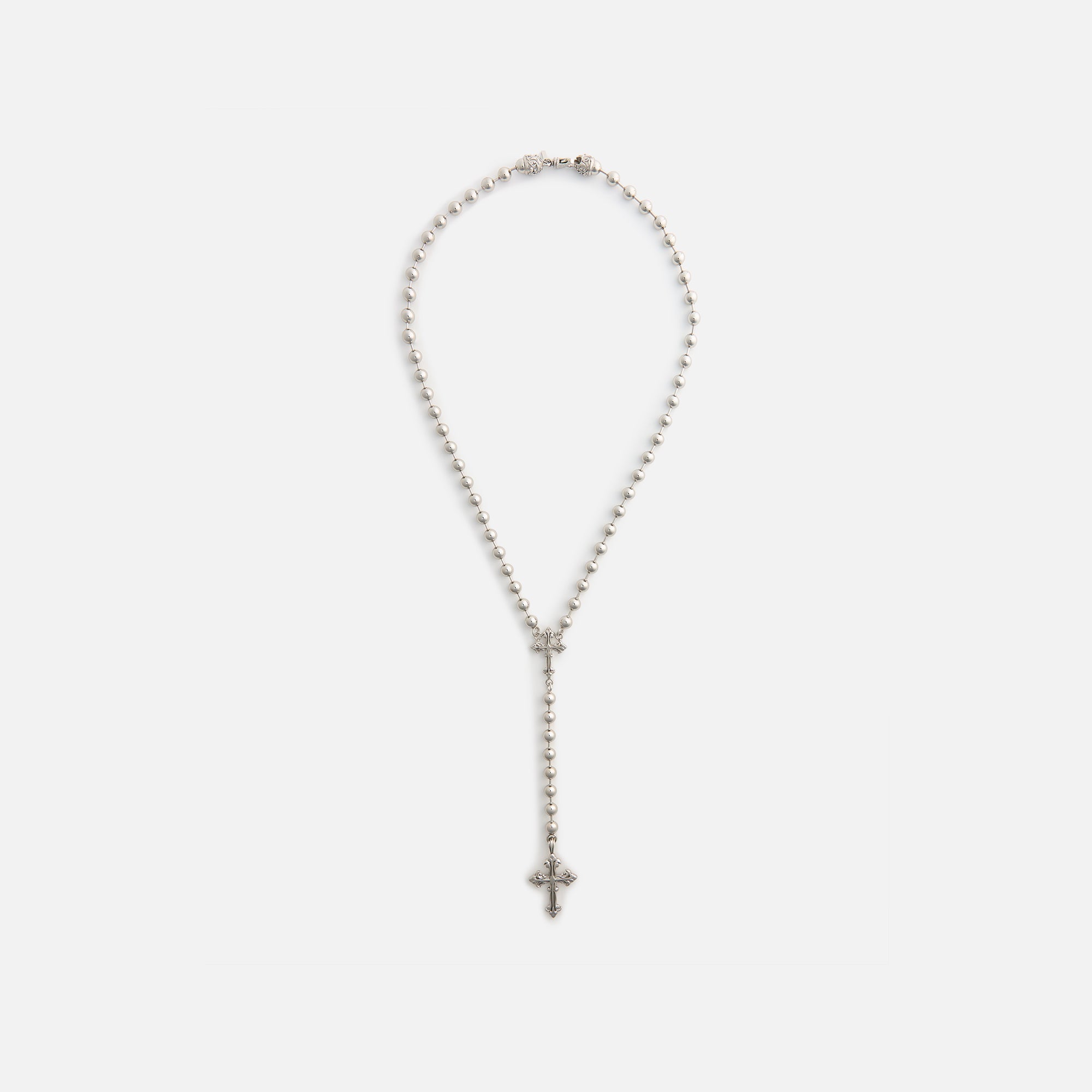 Emanuele Bicocchi Beaded Chain Rosary Necklace - Silver | Kith Silver