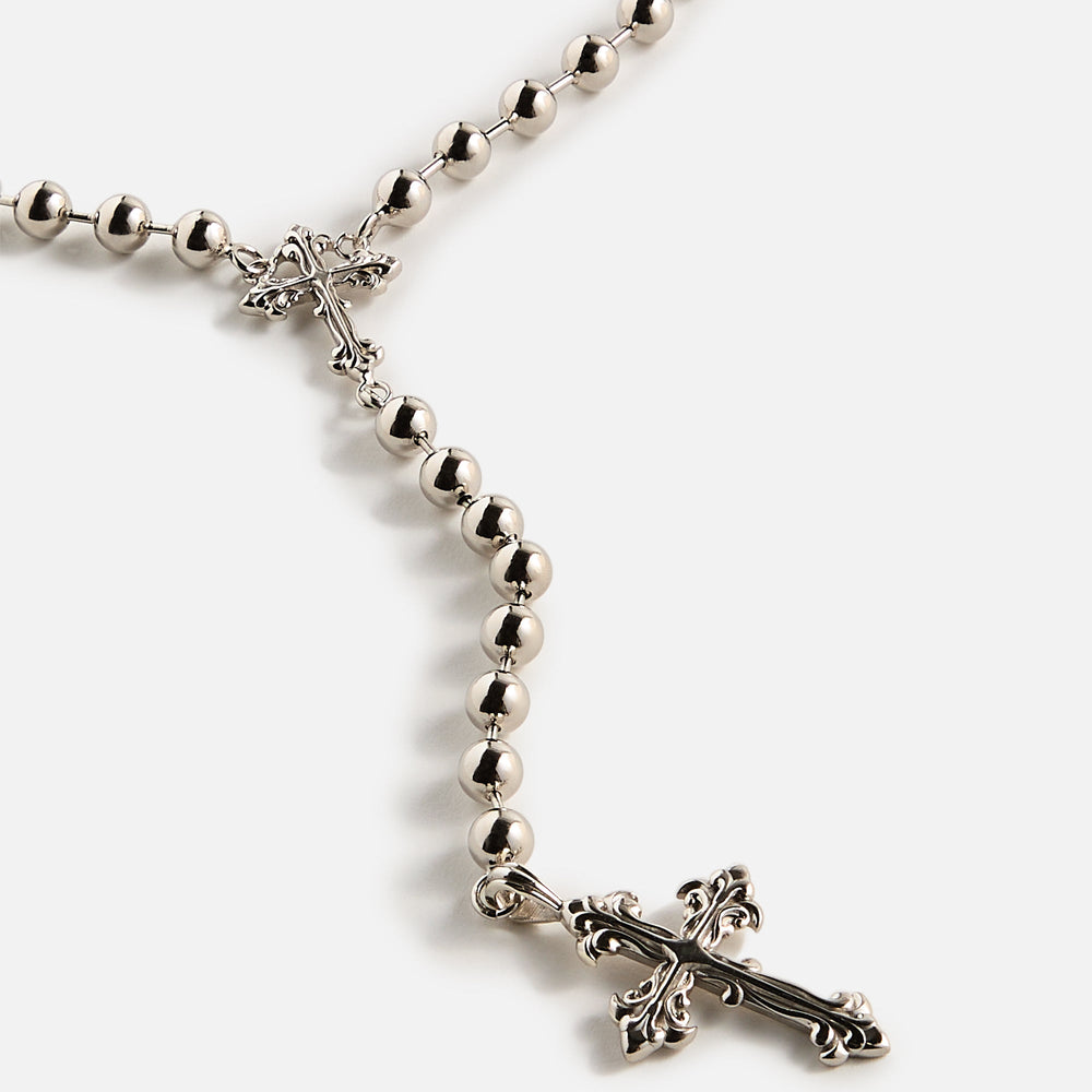 Emanuele Bicocchi Beaded Chain Rosary Necklace - Silver | Kith Silver