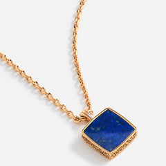 Emanuele Bicocchi Gold Square Lapis Amulet Necklace - Gold | Kith Gold